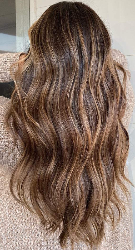50 Sweater Weather Shades Fall Hair Colour Transformations : Honeyed Caramel Brown