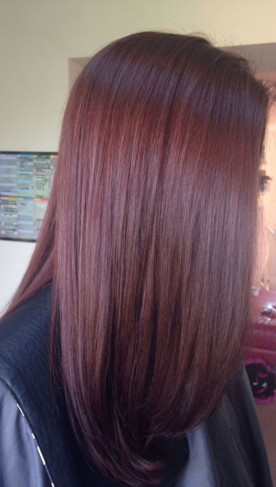 50 Cozy Fall Hair Colour Ideas for a Stylish Season : Smooth Plum Hair  Colour