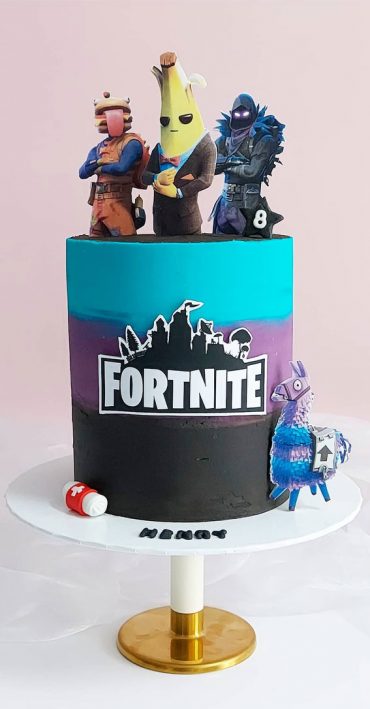 Fortnite Cake Ideas To Inspire You Gradient Blue Black And Purple Cake 7064