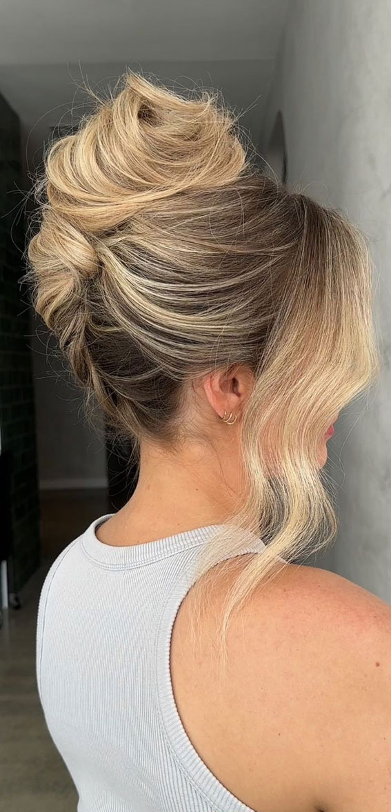 Chic Updos To Elevate Your Hair Game : Messy Twist High Updo with Side ...