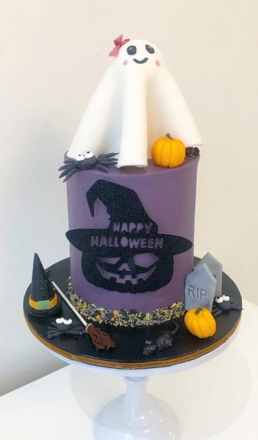 Halloween Cake Ideas For A Frighteningly Delicious Celebration Purple Cake Girly Ghost 5409