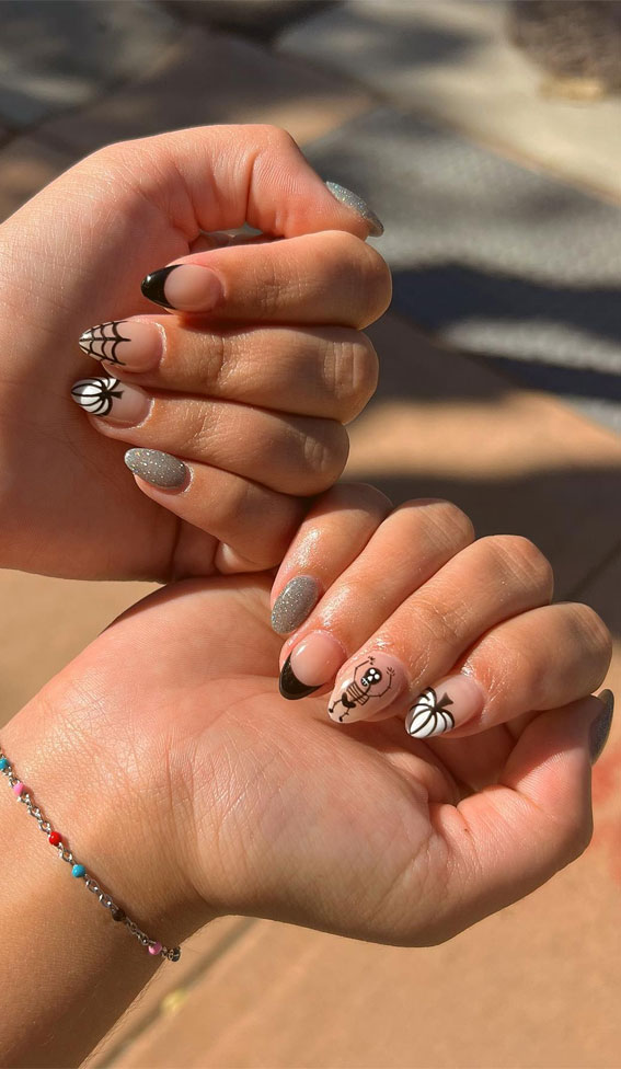 Dazzling Halloween Nails that Turn Heads : Skeleton, Pumpkin & Cobweb Nails