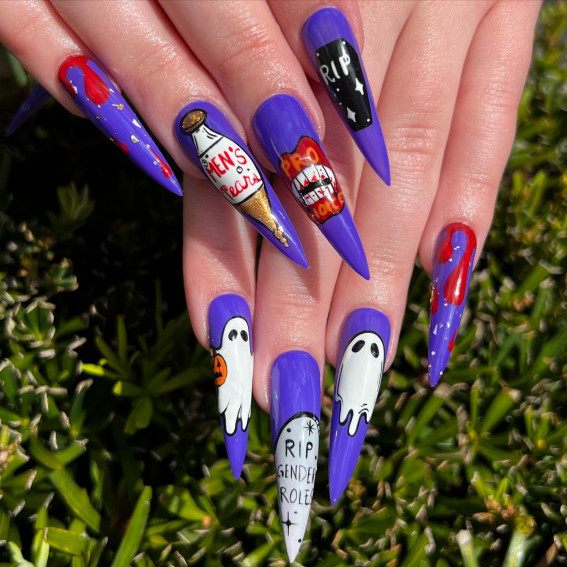 40 Wickedly Halloween Nail Art Ideas : Horror Comics