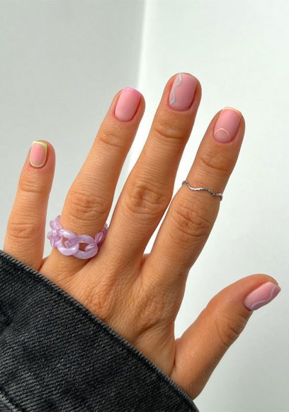 Minimalist Nail Art Ideas That Arent Boring Coloured Abstract Line