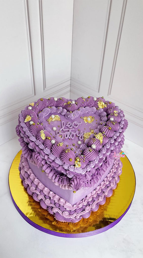 Purple Floral Wedding Cake | Floral Engagement Cake | Anniversary Cake –  Liliyum Patisserie & Cafe