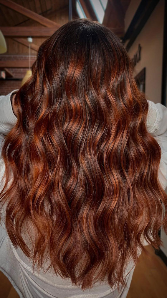 Interesting Hair Colour Ideas for Colder Months : Bonfire Red