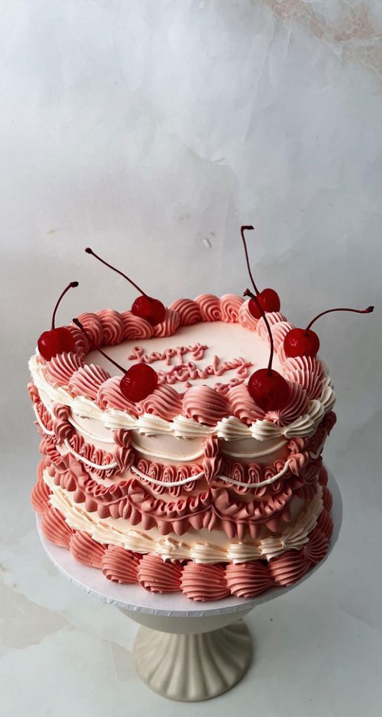 50 Lambeth Cake Ideas for Masterful Cake Decorating : Peach-Pink ...