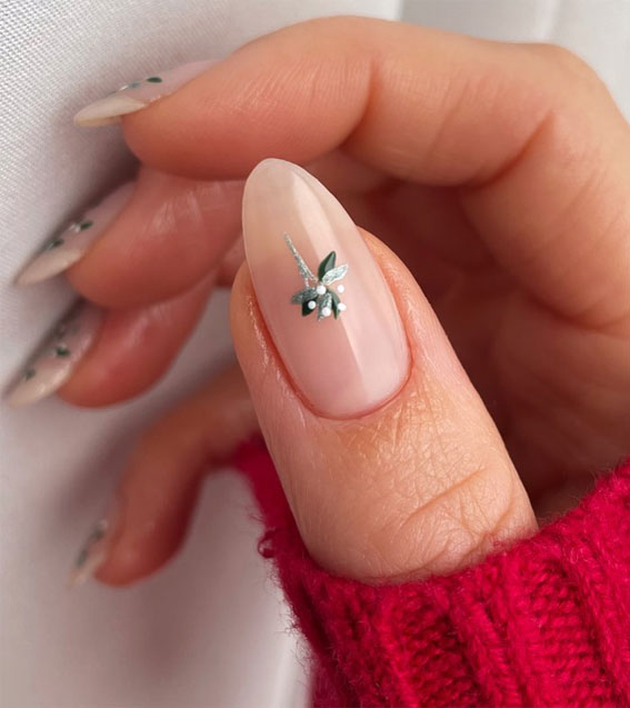 Christmas nails, Christmas nail art, xmas nails, candy cane nails, mistletoe nails, candy cane tip nails, festive nails, Christmas nails simple, Classy Christmas nails, Christmas nail colors, Christmas nails French tip