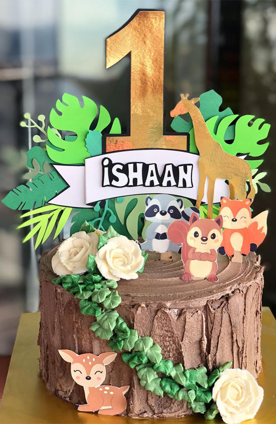 41 First Birthday Cake Ideas to Celebrate Milestone Moments : Jungle Themed Cake