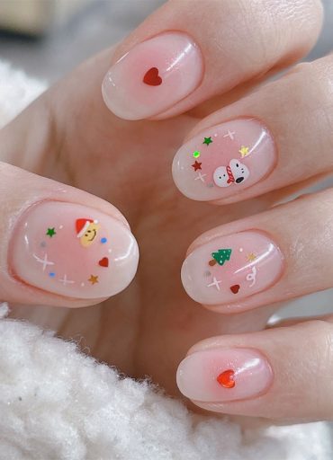 Festive Flourishes In Nail Art Aura Nails With Festive Characters