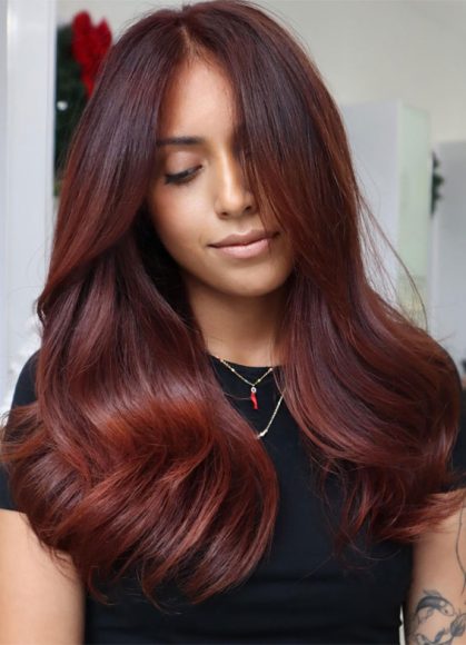 25 Cherry Cola Hair Color Ideas Cherry Cola Auburn Dip Dye   Cherry Cola Hair Idea 10 419x580 