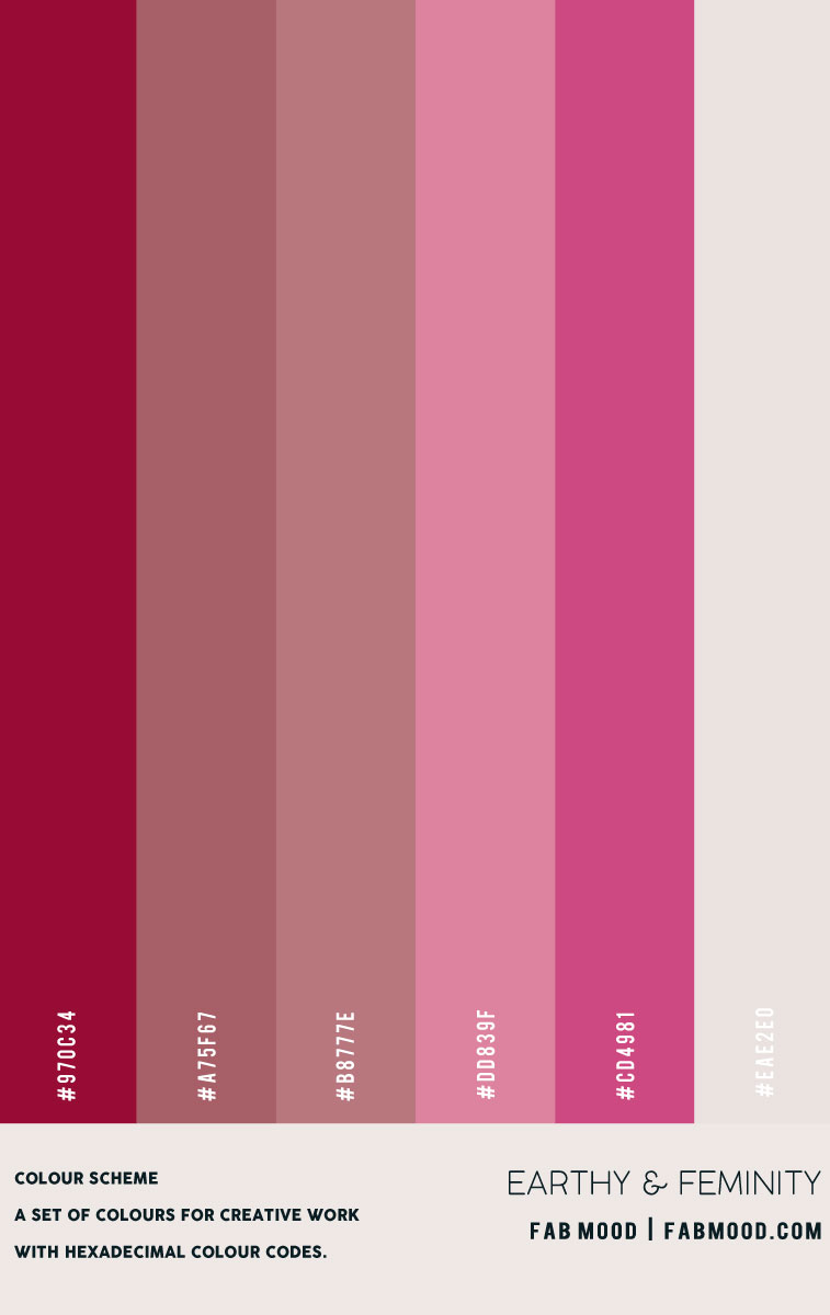 pink color scheme, shades of pink, earthy pink, pink and grey