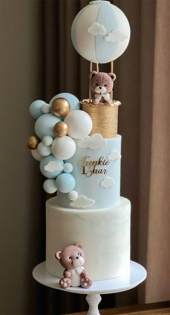 30 Birthday Cake Ideas for Little Ones : Two Tier 1st Birthday Cake