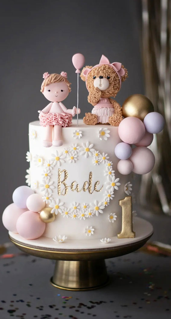 30 Birthday Cake Ideas for Little Ones : Baby Girl 1st Birthday Cake