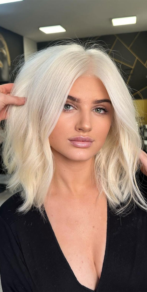 icy blonde bob, icy blonde hair, hair color trends, brunette, brown balayage, dark hair color ideas, biscuit hair colours, hair color ideas, spring hair colors, blonde balayage, honey brown bronde, bronde hair colors