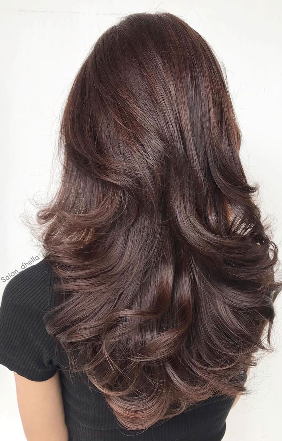 Inspired Chromatic Charisma Hair Colour Ideas for Every Season : Cherry Infused Rich Brunette