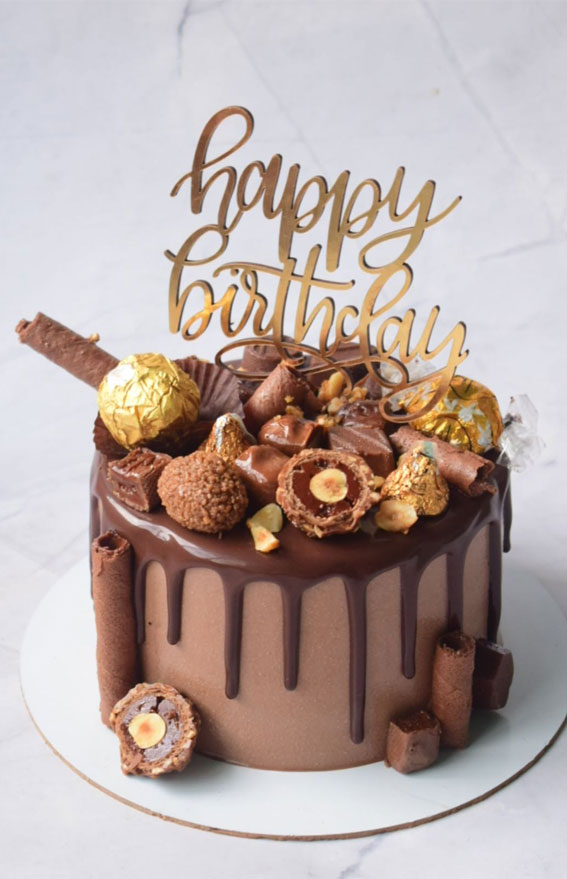 50 Birthday Cake Inspirations for Every Age : Silky Drip Overloaded Chocolate Cake