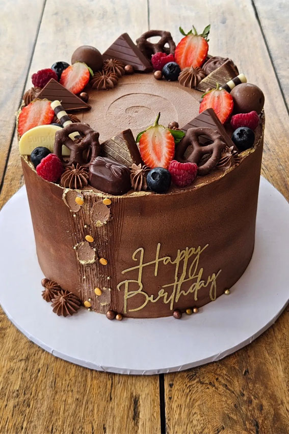 50 Birthday Cake Inspirations For Every Age : Chocolate Cake with Chocolate Buttercream