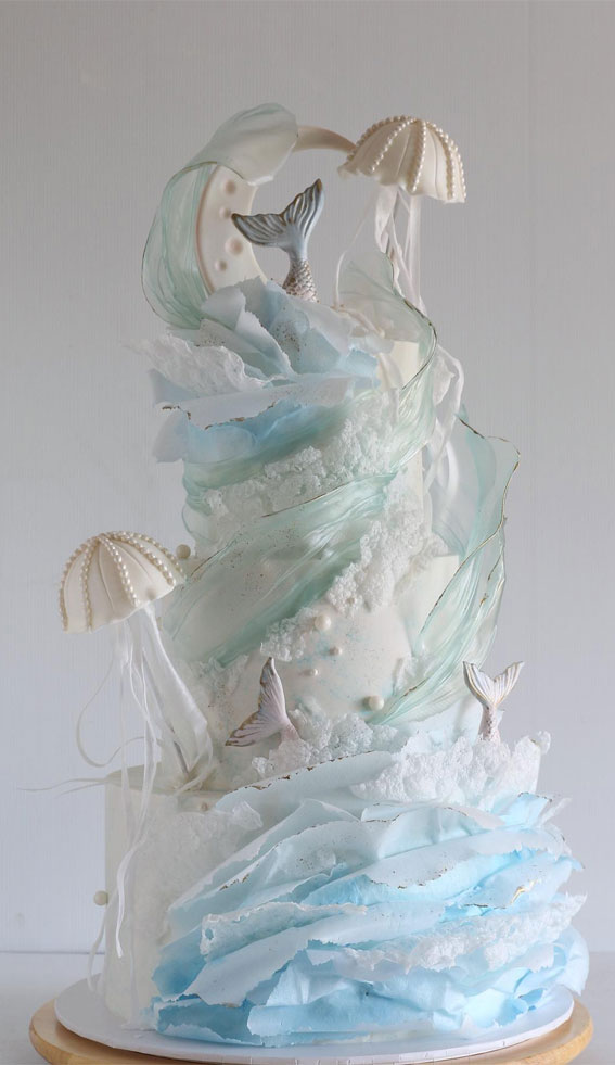 50 Birthday Cake Ideas To Delight And Impress : Enchanting Mermaid-Themed Birthday Cake