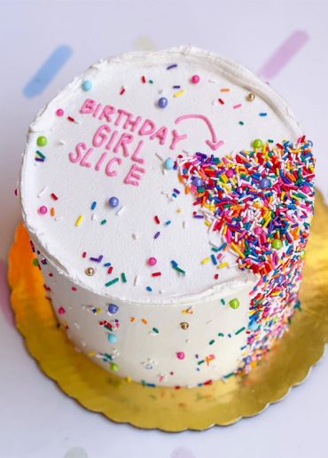 50 Birthday Cake Ideas To Delight And Impress : Sprinkle Slice Delight