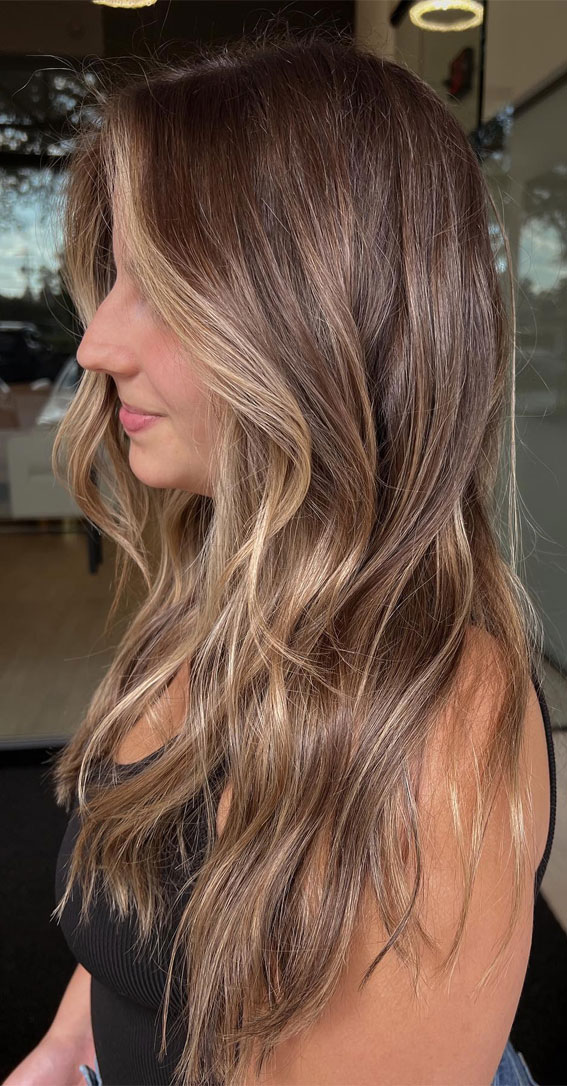 blonde highlights, brown hair with blonde highlights, brown hair, brown hair ideas, blonde highlights with brown hair, hair color ideas