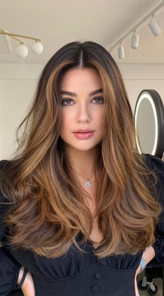 33 Brown Hair Illuminated Blonde Highlights Ideas : Dark Locks With 