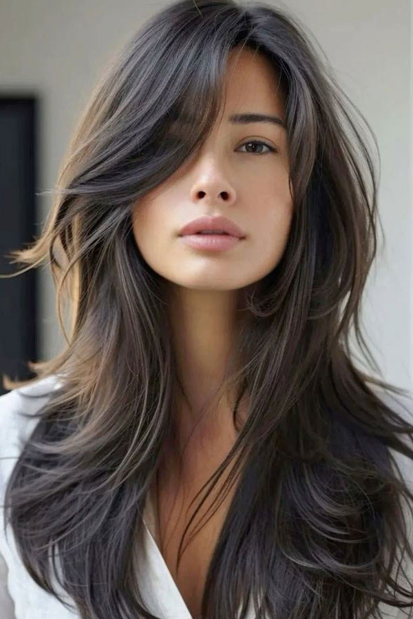 Exploring Chic Haircuts And Hair Trends : Soft Wispy Bangs + Soft Blonde Long Layers