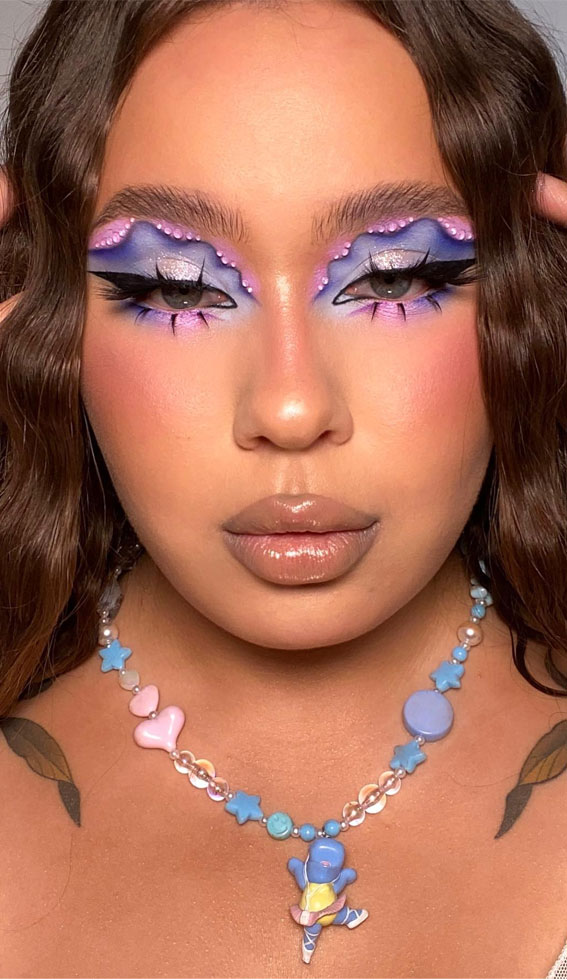 50 Vibrant Makeup Looks for Bright Weather : Ocean Pearl Elegance