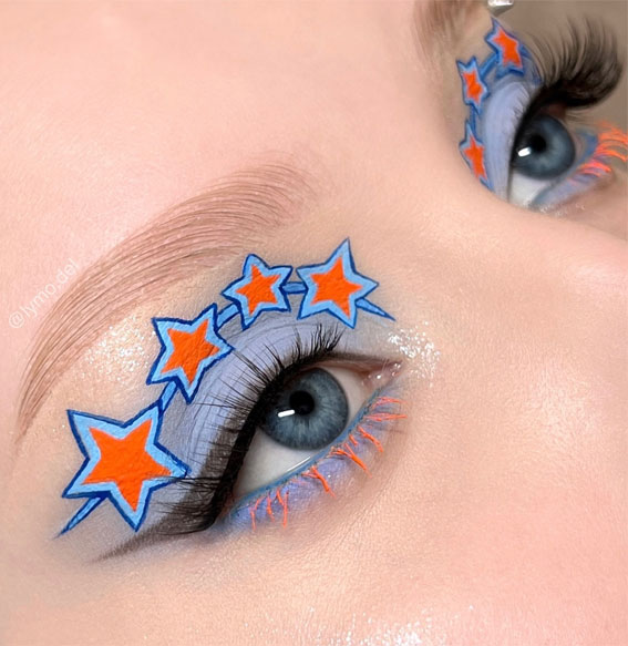 50 Vibrant Makeup Looks For Bright Weather : Y2K Starry Sky