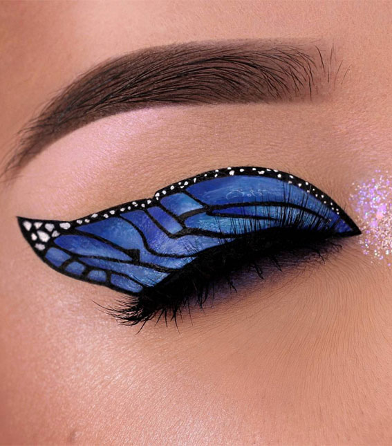50 Vibrant Makeup Looks For Bright Weather : A Blue Butterfly Wing