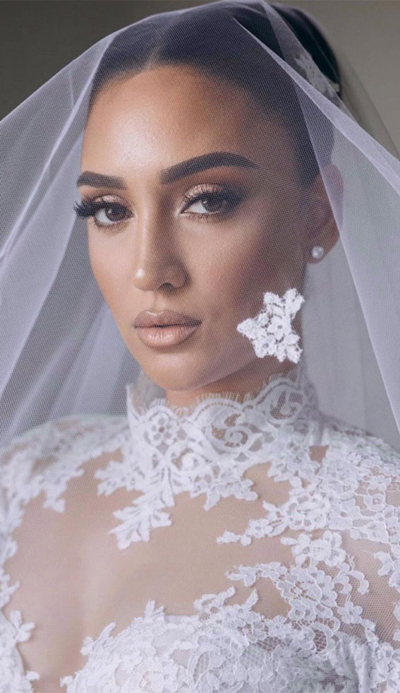 40 Radiant Bridal Glamour Wedding Makeup Ideas : Monochromatic Magic