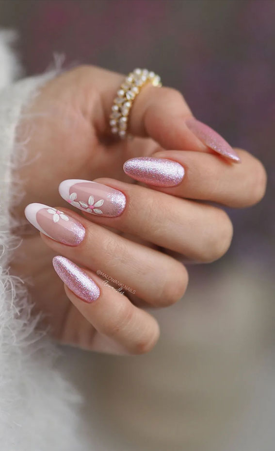 40 Spring Nail Ideas to Brighten Your Look : Rose Petal Elegance Nail Design
