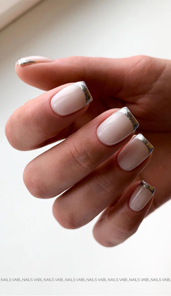 40 Spring Nail Ideas to Brighten Your Look : Silver Elegant Nails