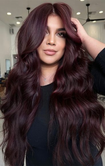 Decadent Chocolate Cherry Hair Colour Ideas Chocolate Cherry With Purple Accents