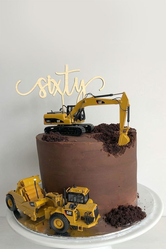 25 Excavating Digger Birthday Cake Ideas : Golden Digger Jubilee