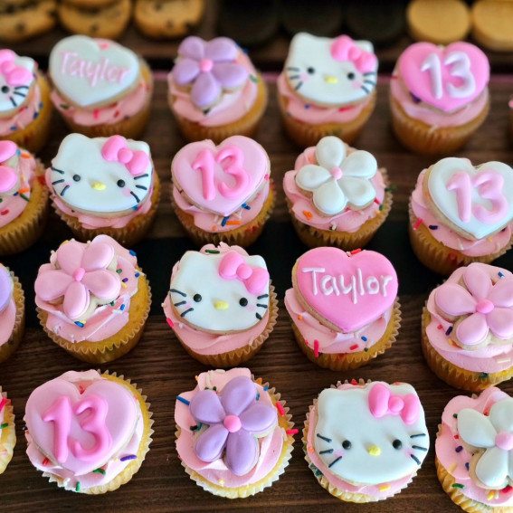 30 Tempting Cupcake Varieties : Hello Kitty Cupcakes for 13th Birthday
