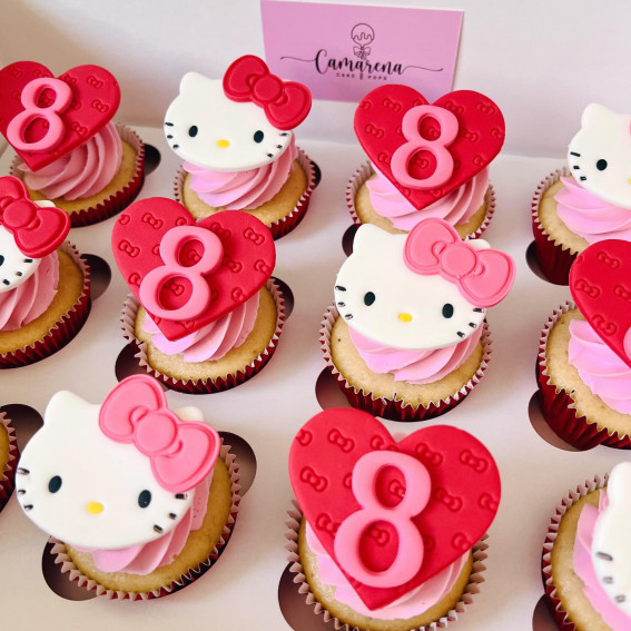 30 Tempting Cupcake Varieties : Hello Kitty Cupcakes