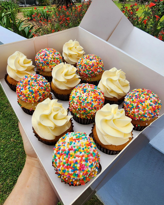30 Tempting Cupcake Varieties : Vanilla & Sprinkle Cupcakes