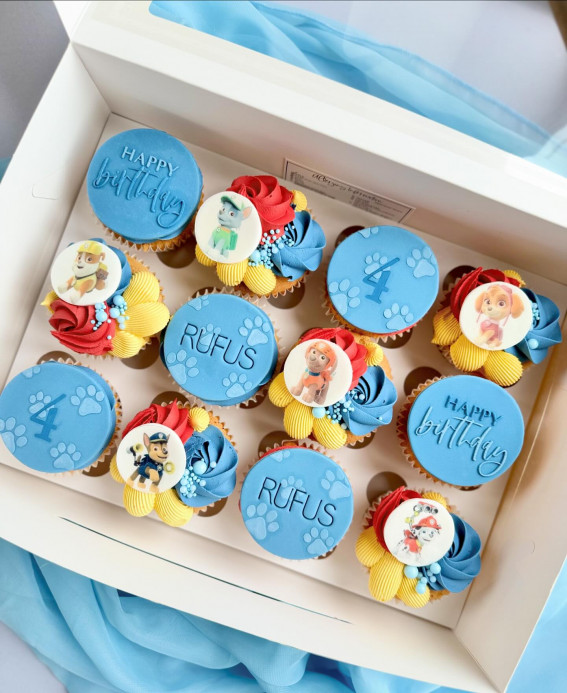 paw patrol theme cupcakes, cupcakes, cupcake decorating ideas, cupcake decorating, birthday cupcakes, theme cupcakes, 18th birthday cupcakes, cupcake decorating ideas for birthday, first birthday cupcakes