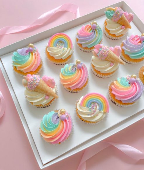 45 Cupcake Decorating Ideas For Every Occasion : Pastel Rainbow Cupcakes