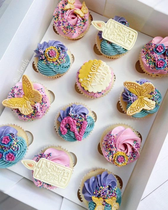 Encanto Theme Cupcakes, cupcake ideas, 2nd birthday cupcakes, encanto-themed cupcakes, encanto inspired cupcakes