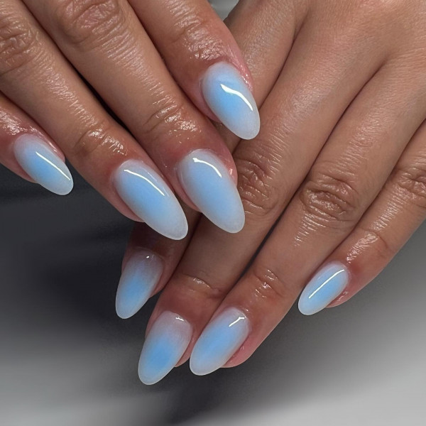 Simple Baby Blue Aura Nails That’re Chic & Understated