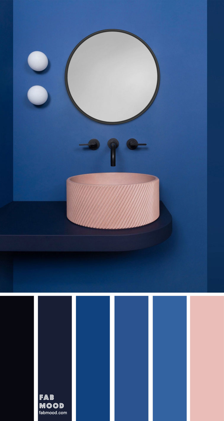 Designing a Stylish Contemporary Cobalt Blue and Pink Bathroom