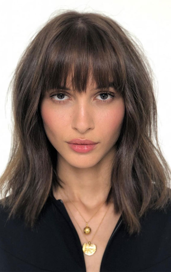 Trendy Wavy Lob with Bangs: 21 Best Lob with Bangs Hairstyles