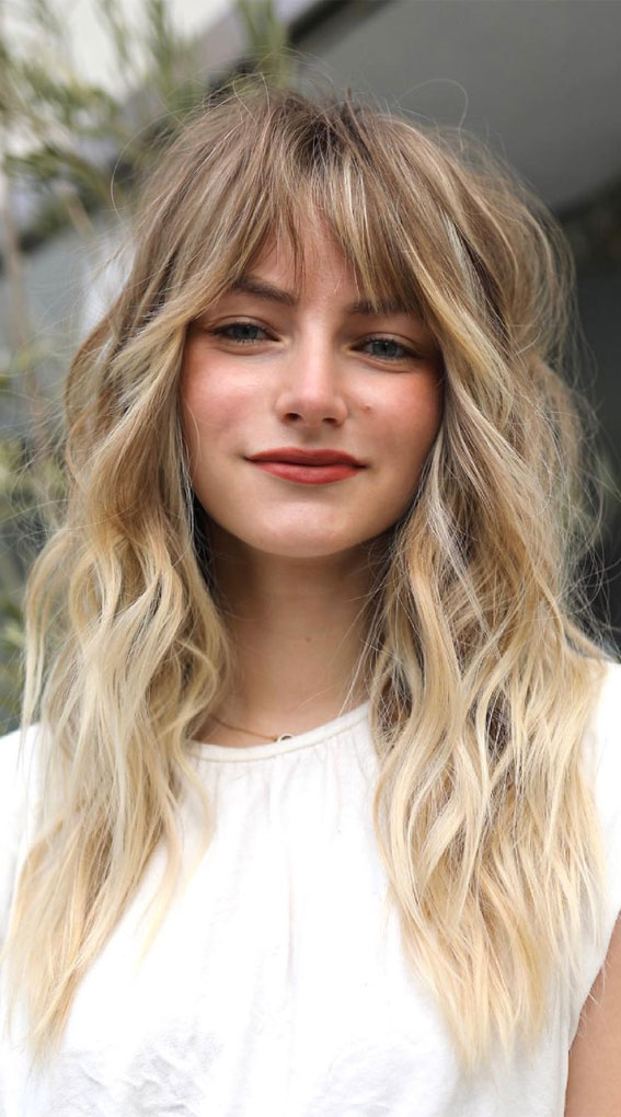 Two-Tone Medium Length Haircut with Fringe : 27 Best Haircuts & Hairstyles