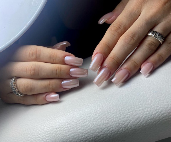 Subtle Pink Glazed Gel Nails : Timeless and Classy Manicure