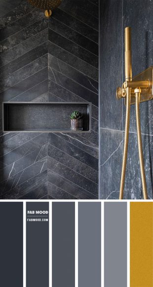 Elevate Bathroom with Grey and Gold Accents: Stylish Bathroom