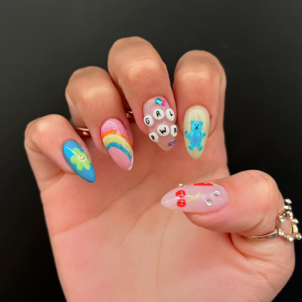 mix and match summer holiday nails