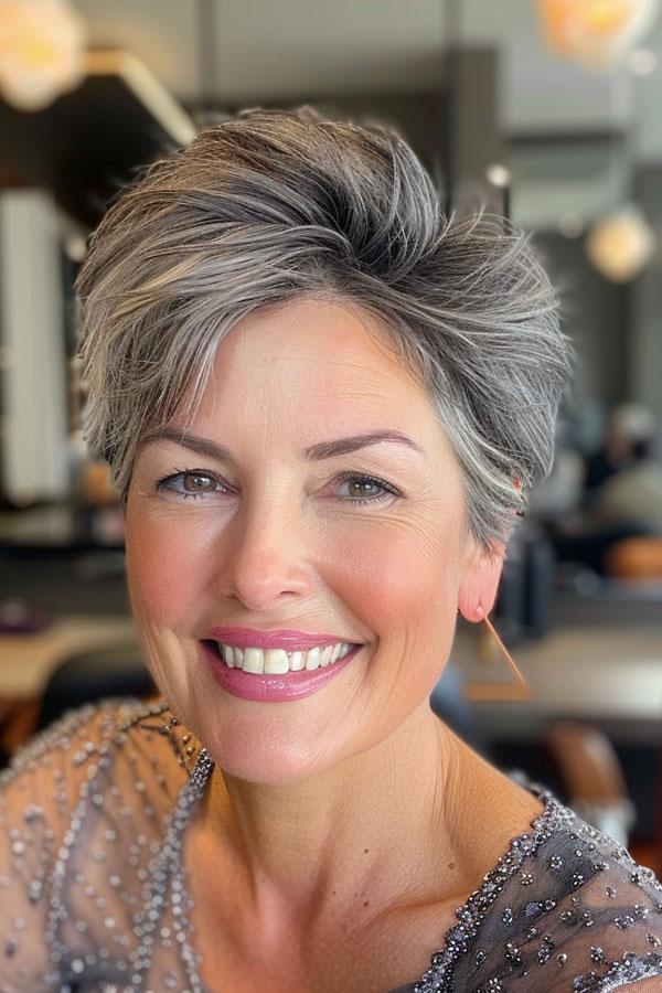 30 Pixie Haircuts For Over 60 : Elegant Silver Fox Pixie