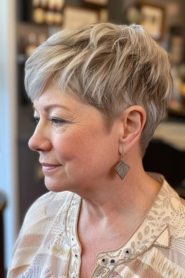 30 Pixie Haircuts For Over 60 : Soft Silver Pixie